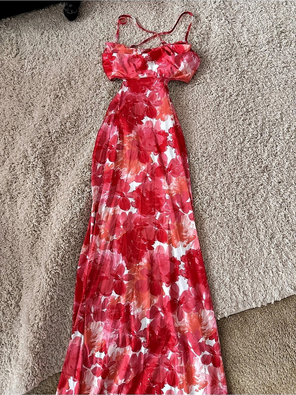 Pink and white floral maxi dress new without tags